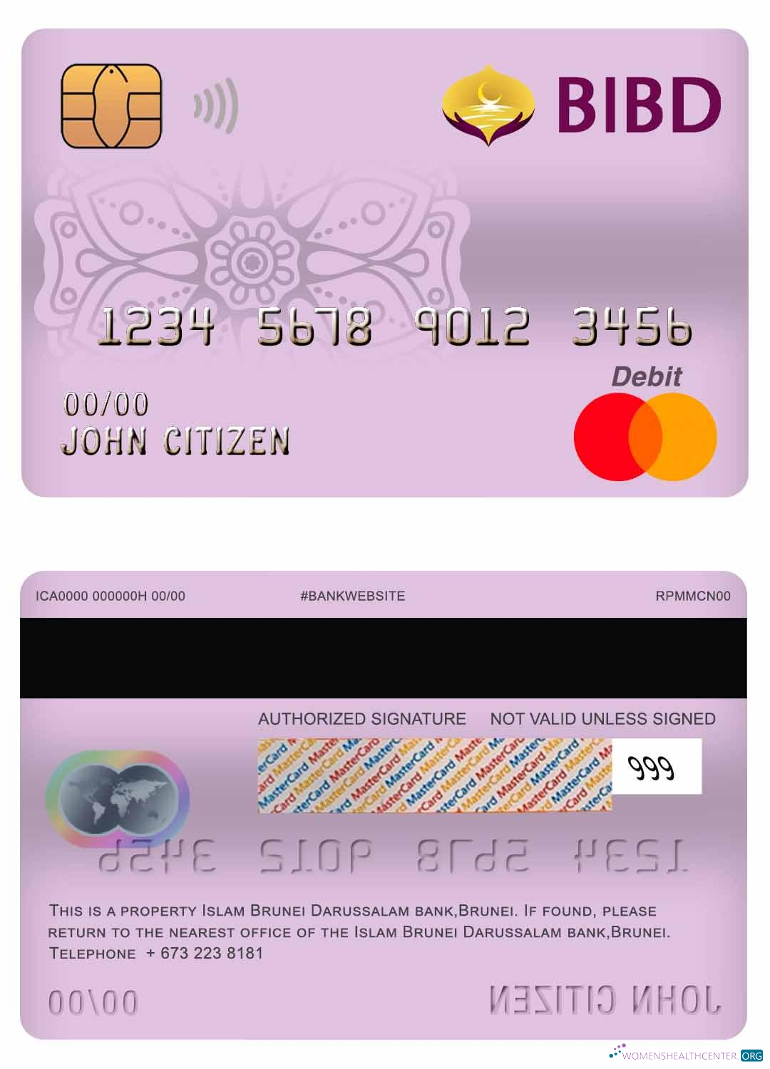 Download Brunei Bank Islam Brunei Darussalam bank mastercard debit card Photoshop template